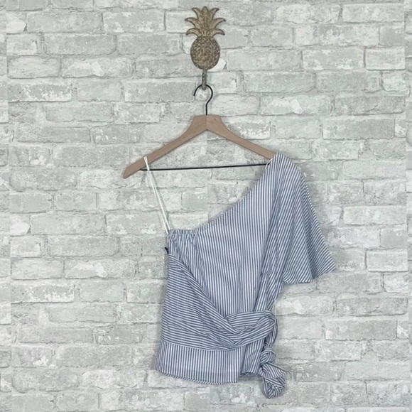 NWT 1.State Revolve One Shoulder Tie Stripe Top - Picture 5 of 5